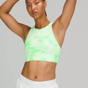 Lululemon Energy Bra High Neck Long Line green; all sports and very comfortable